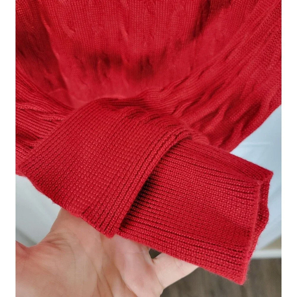 Lauren Ralph Lauren Cable Knit Cotton Blend Sweater Size XL